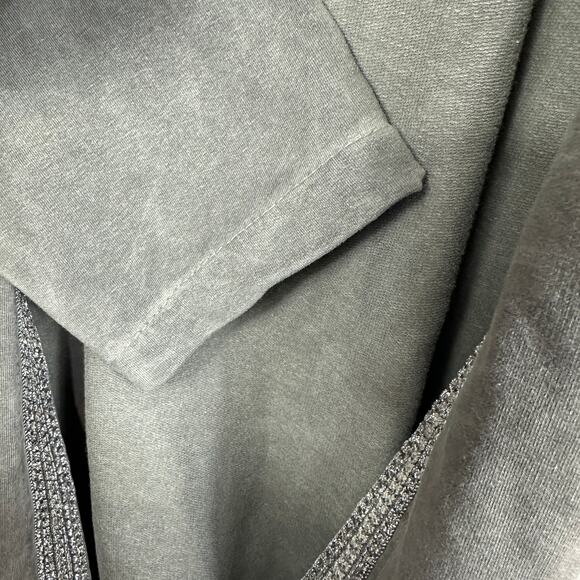 Lisa Robertson Gray Hooded Cardigan L/XL Open Front Tie Lagenlook Pockets - Picture 4 of 5